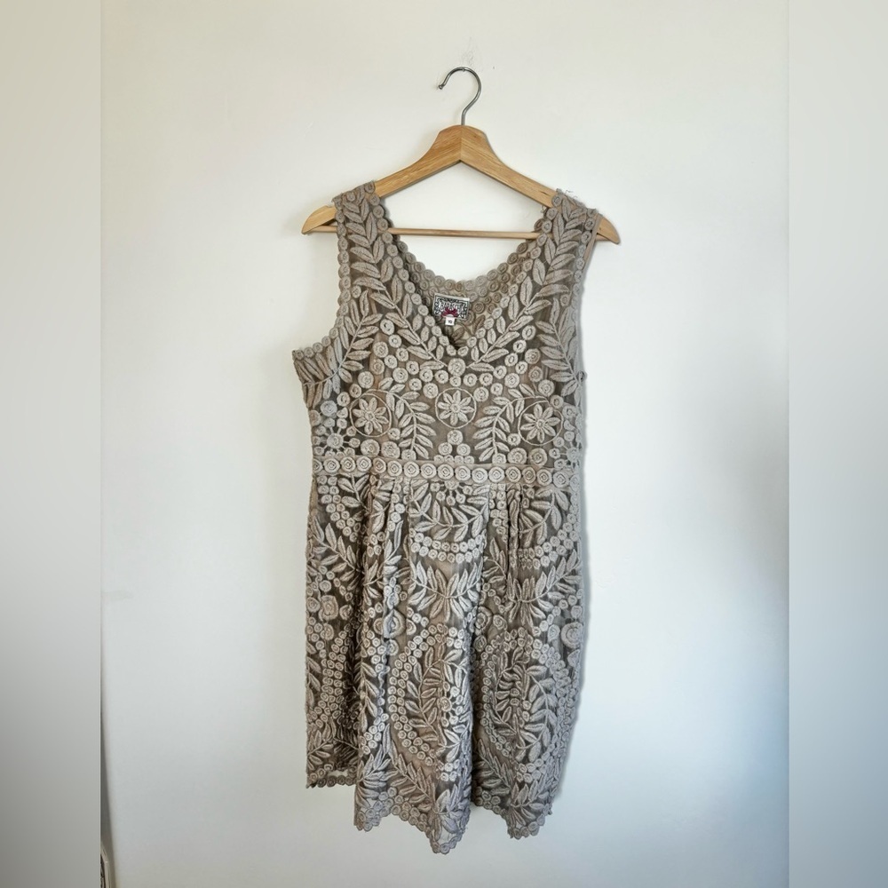Yoana Baraachi - Anthropologie | Silk veiled beige dress | size 10 - Picture 6 of 10